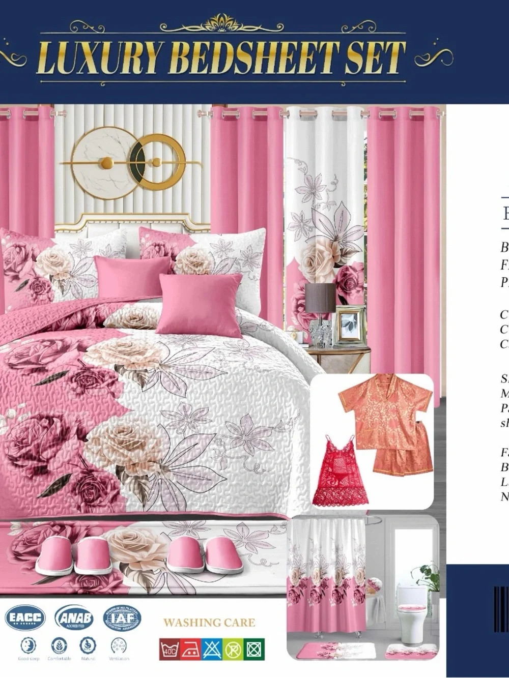 Luxury Bedspead Set in Gold and White - Elegant Home Bedding 26 pieces